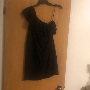 NWT Jade Black Lacy One Shoulder Fully Lined Dress